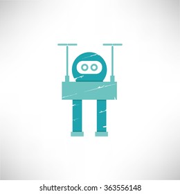 cute robot, robot icon, grunge robot
