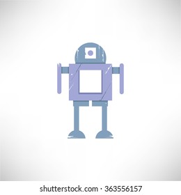 cute robot, robot icon, grunge robot