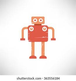 cute robot, robot icon, grunge robot