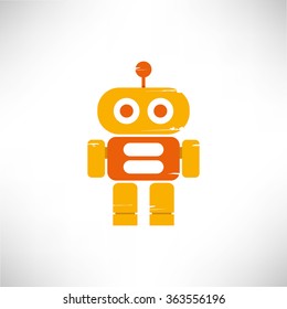 cute robot, robot icon, grunge robot