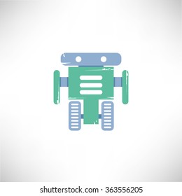 cute robot, robot icon, grunge robot