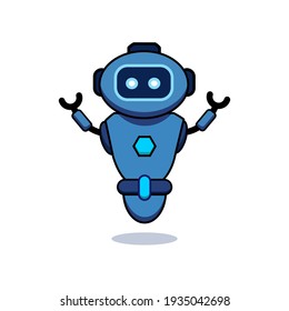 Cute robot icon illustration. Techology robot icon concept isolated. Flat cartoon style.