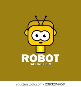 Cute robot icon logo design vector illustration. creative service robot logo business vector design template in futuristic, modern and minimalist style.