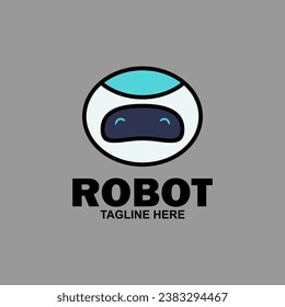 Cute robot icon logo design vector illustration. creative service robot logo business vector design template in futuristic, modern and minimalist style.