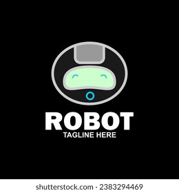 Icono de robot recortado diseño de ilustración vectorial. diseño de vector de negocio del logotipo de robots de servicio creativo en estilo futurista, moderno y minimalista.