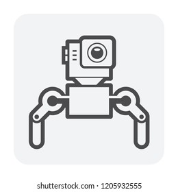 Cute robot icon on white.