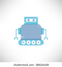 cute robot icon, retro robot, grunge robot vector