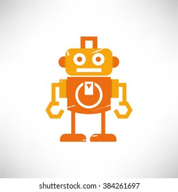 cute robot icon, retro robot, grunge robot vector