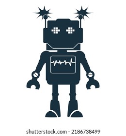  cute robot icon or symbol vector