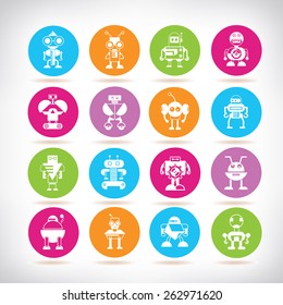 cute robot icons