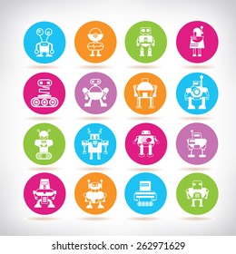 cute robot icons