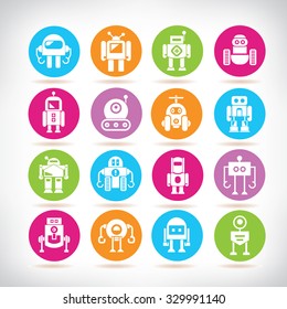cute robot icons