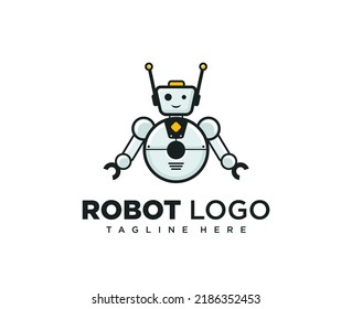 Cute Robot Illustration Logo Design Company Stock Vector (Royalty Free ...