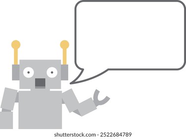 Cute robot illustration speech bubble material