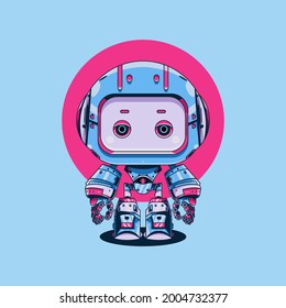 linda ilustración de un robot. adecuado para la impresión de diseño de camisetas.