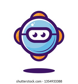 Cute robot. Robot innovation technology. Chat bot. Vector graphic. Isolated on white background.
