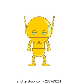 Cute Robot isolated illustration on white background