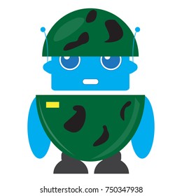Cute robot isolated on white background, Vector illustration