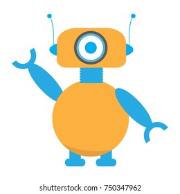 Cute robot isolated on white background, Vector illustration
