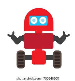 Cute robot isolated on white background, Vector illustration