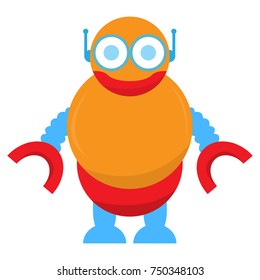Cute robot isolated on white background, Vector illustration
