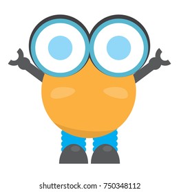 Cute robot isolated on white background, Vector illustration
