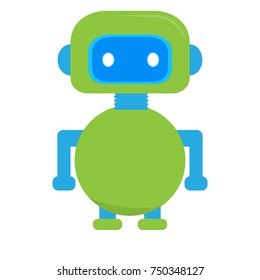 Cute robot isolated on white background, Vector illustration