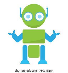 Cute robot isolated on white background, Vector illustration