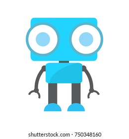Cute robot isolated on white background, Vector illustration