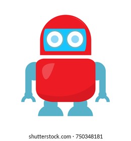Cute robot isolated on white background, Vector illustration