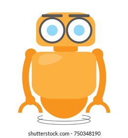 Cute robot isolated on white background, Vector illustration