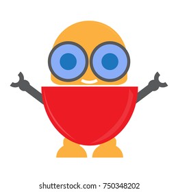 Cute robot isolated on white background, Vector illustration