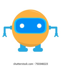 Cute robot isolated on white background, Vector illustration