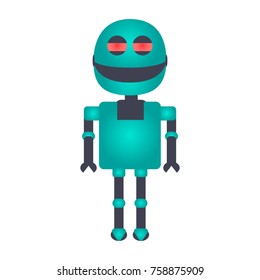Cute robot isolated on white background, Vector illustration