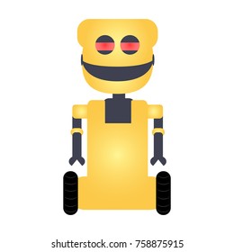 Cute robot isolated on white background, Vector illustration