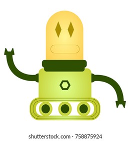Cute robot isolated on white background, Vector illustration