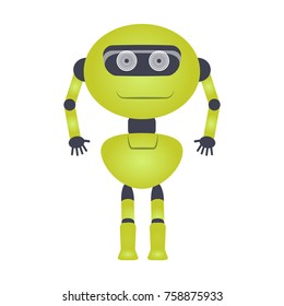 Cute robot isolated on white background, Vector illustration