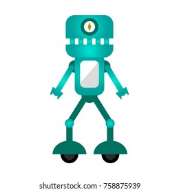 Cute robot isolated on white background, Vector illustration