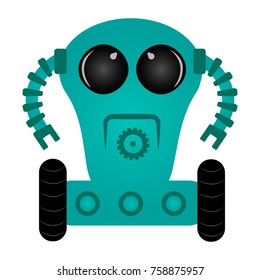 Cute robot isolated on white background, Vector illustration