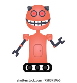 Cute robot isolated on white background, Vector illustration
