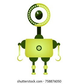 Cute robot isolated on white background, Vector illustration