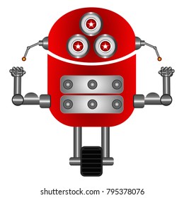 Cute robot isolated on white background, Vector illustration
