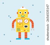 Cute Robot for Kids in blue red yellow