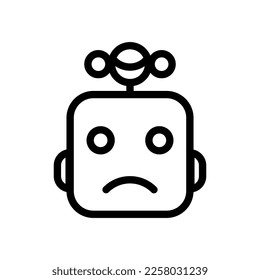 Cute Roboter Linie Symbol. Chatbot-Gesichtsroboter. Moderne Vektorsymbol einzeln auf weißem Hintergrund.