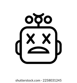 Icono de línea de robot. Robot de charla. Icono vectorial moderno aislado en fondo blanco.