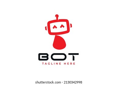 Cute Robot Logo Design Concept