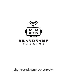 diseño de icono de robot lindo diseño ilustración de vector moderna