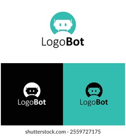 cute robot logo icon vector