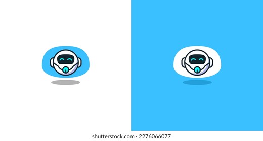 Cute Robot Logo Simple Design