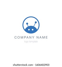 Cute robot logo template design. Vector.